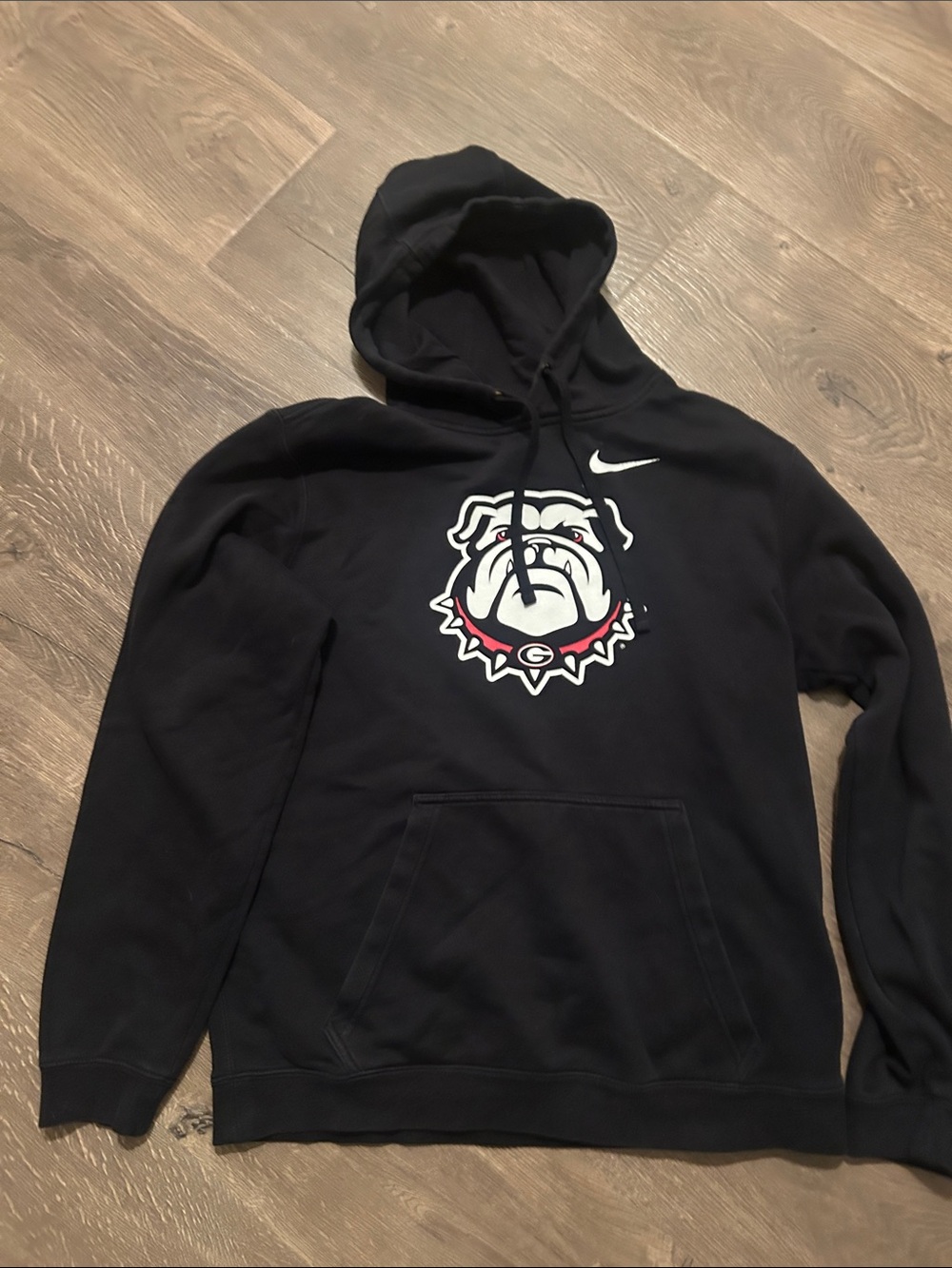 Nike Black Hoodie with Bulldog Logo